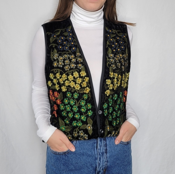Jackets & Blazers - Vintage Floral Academia Maximalist Cottagecore Waistcoat